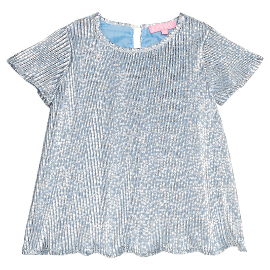 Crinkle Top - Blue Crinkle Stars