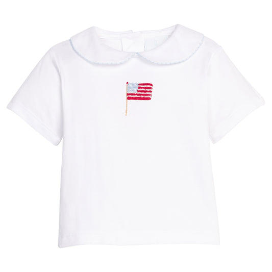 Crochet Peter Pan Shirt - American Flag