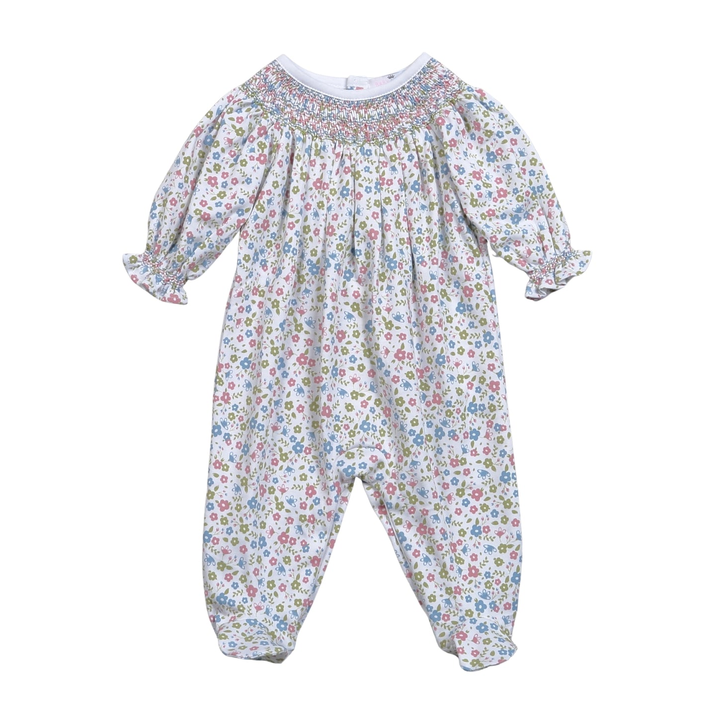 Darlene Pima Hand Smocked Bishop Footie