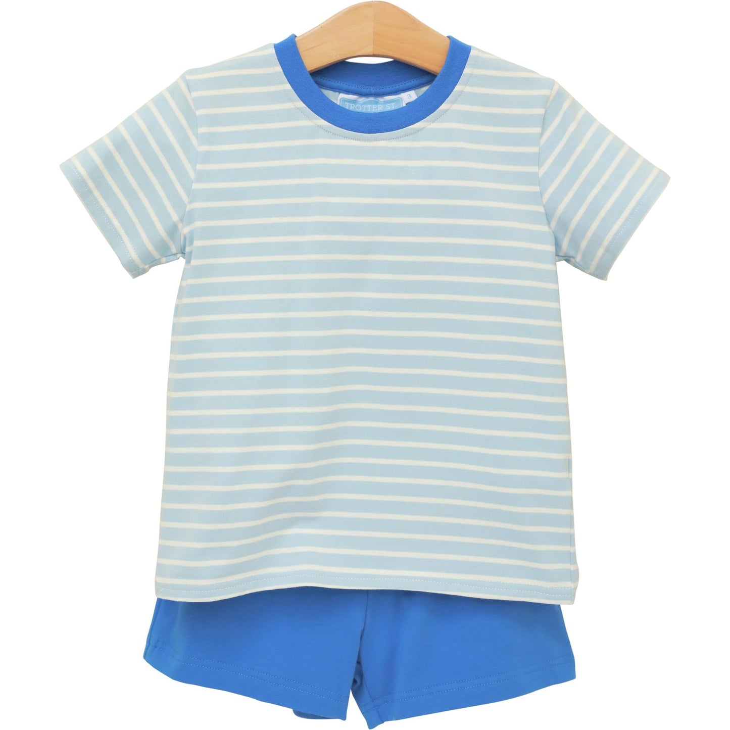 Drew Short Set - Sky Blue Stripe/Blue