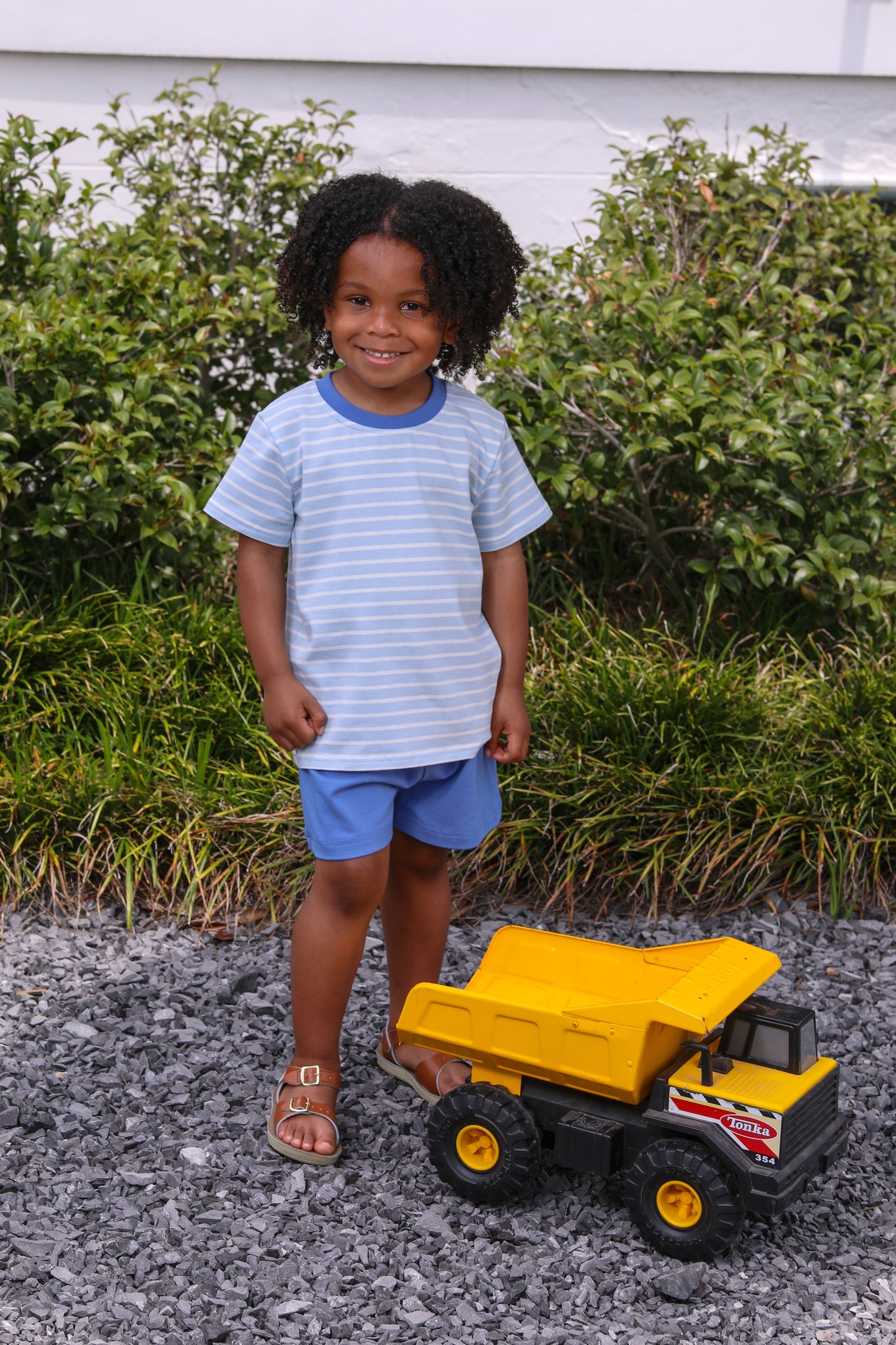 Drew Short Set - Sky Blue Stripe/Blue