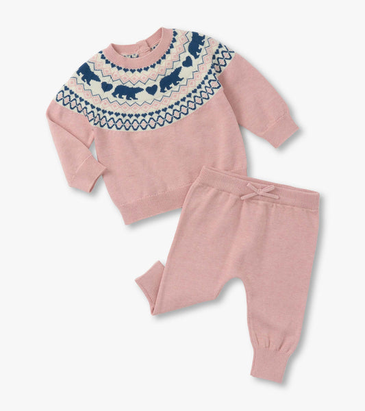 Bear Pull On Sweater Set