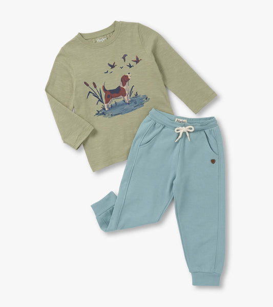 Hunting Dog Graphic Tee and Jogger Set