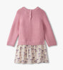 Painterly Bows Mixed Media Sweater Dress