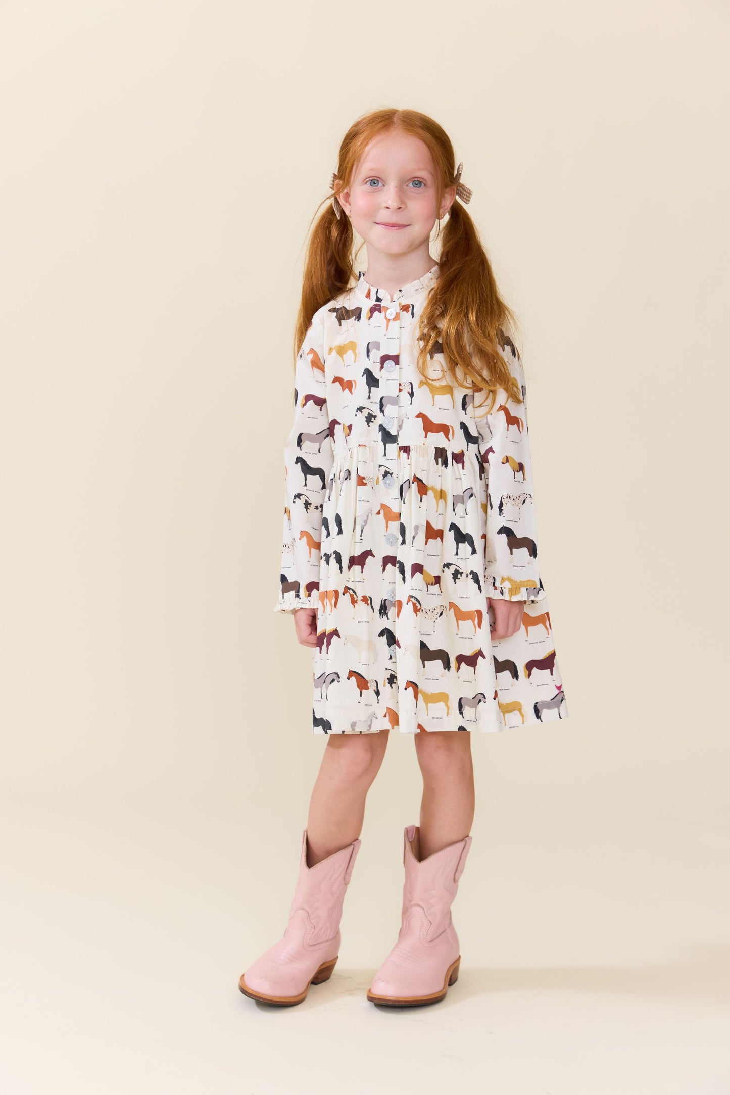 Girls Autumn Dress - Horse Breeds