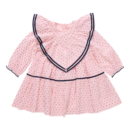 Girls Raphaela Dress - Strawberry Cream Polka Dots