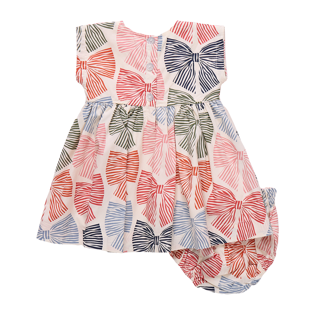 Baby Girls Adaline Dress Set - Multi Striped Bows