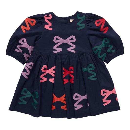 Girls Booke Dress - Multi Bow Applique