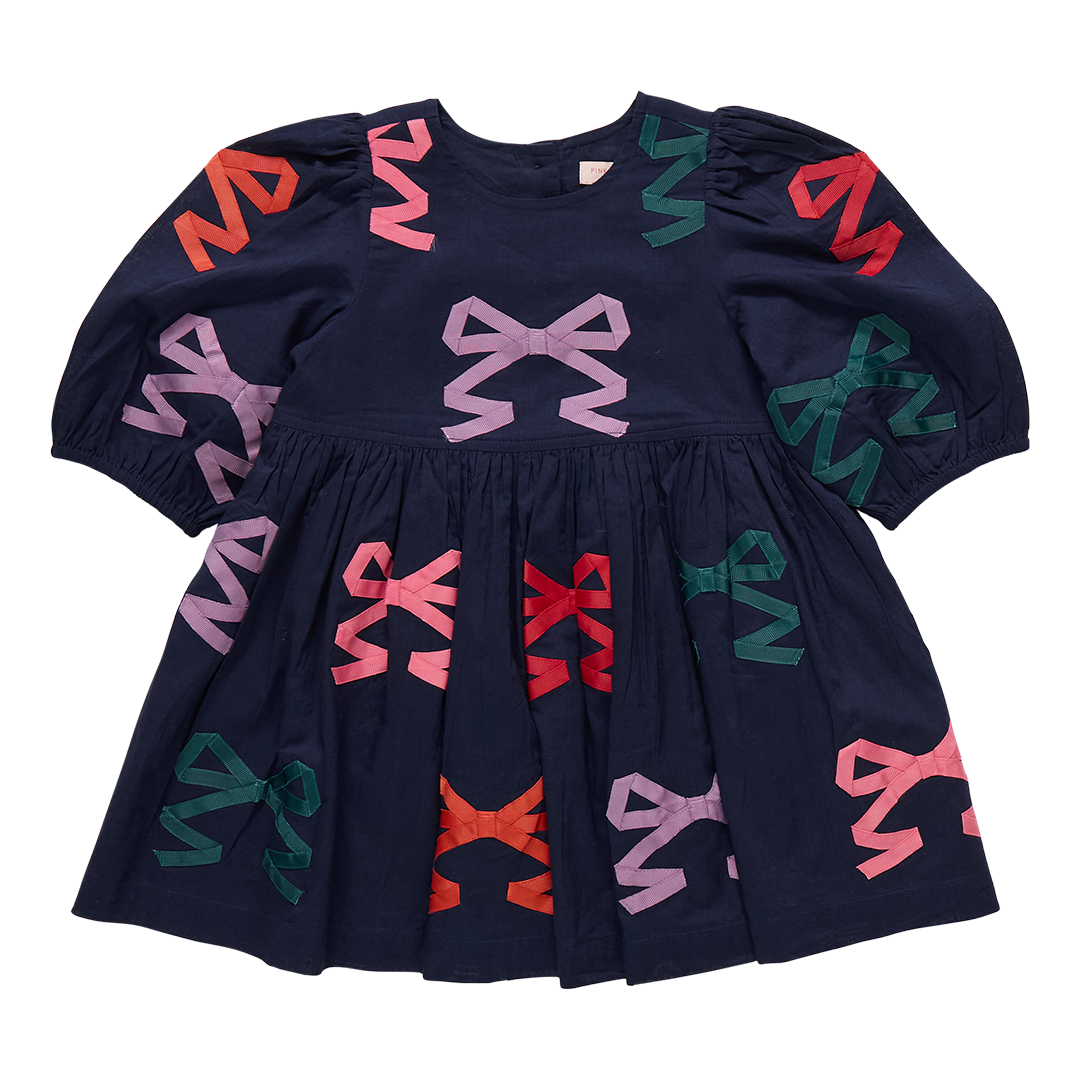 Girls Booke Dress - Multi Bow Applique