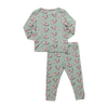 Kids Bamboo PJ Set - Green Flying Footballs