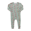Baby Bamboo Romper - Green Flying Footballs