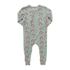 Baby Bamboo Romper - Green Flying Footballs
