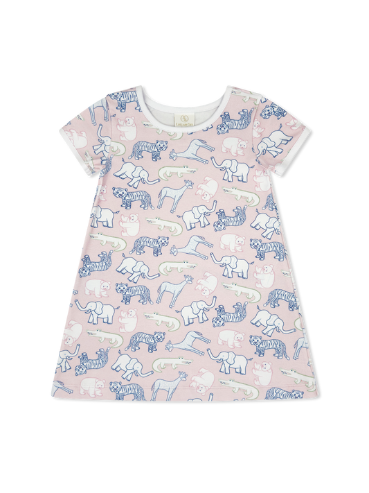 Faith Dress - They All Asked for You - Custom Zoo Print Pink