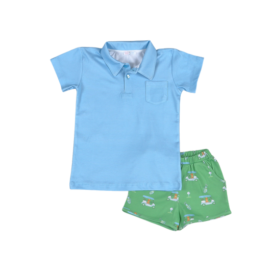 Golf buddies Blue Short Set