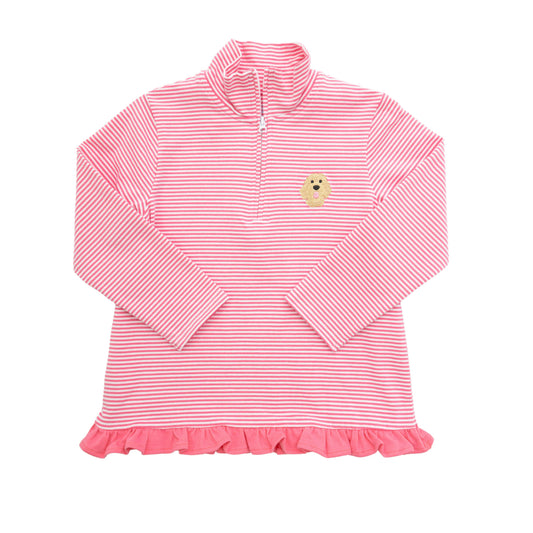 Goldendoodle 1/4" Zip Ruffle Pullover