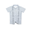 Gameday Guayabera - Navy Short Sleeve Romper