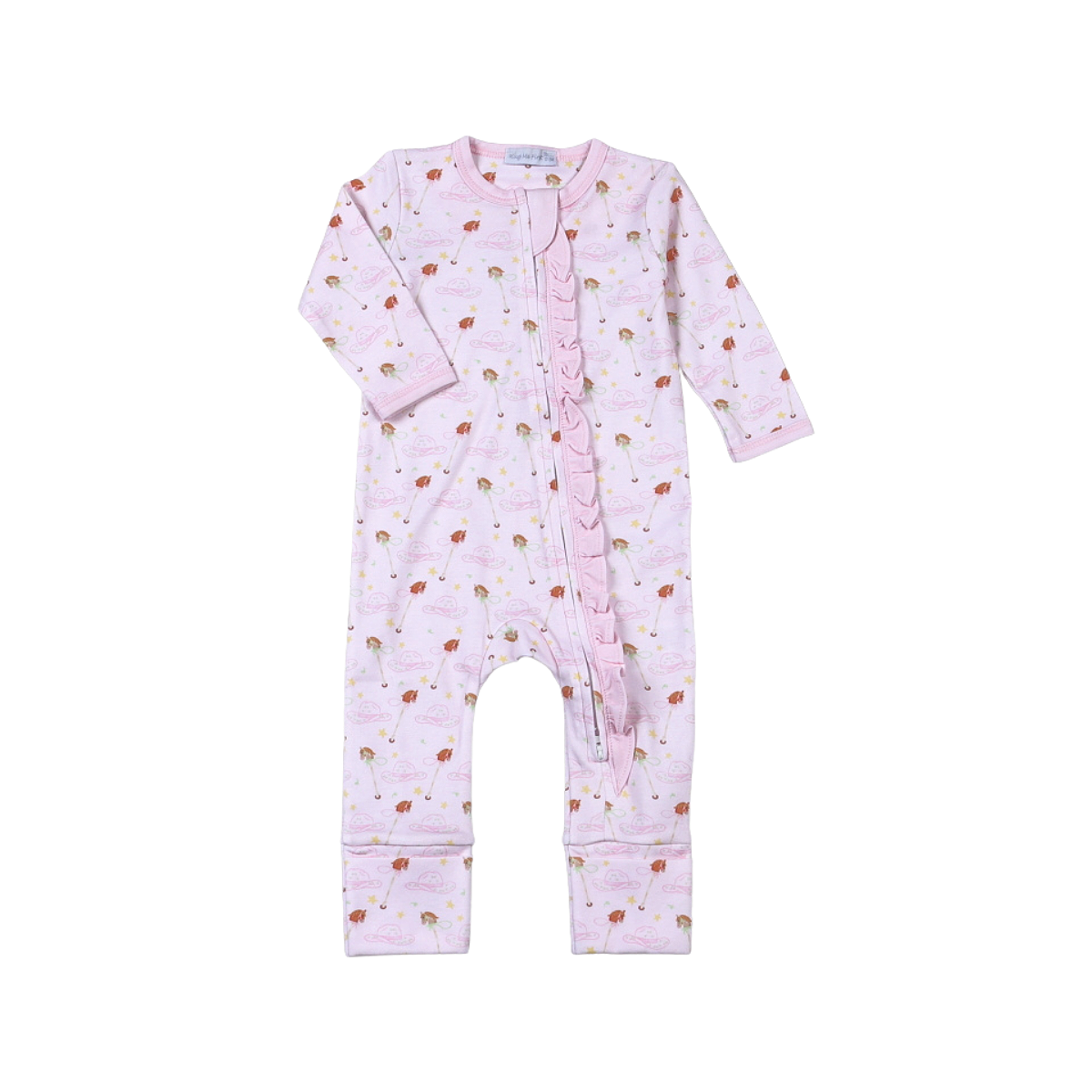 Pink Hobbie Horse Zipper Footie