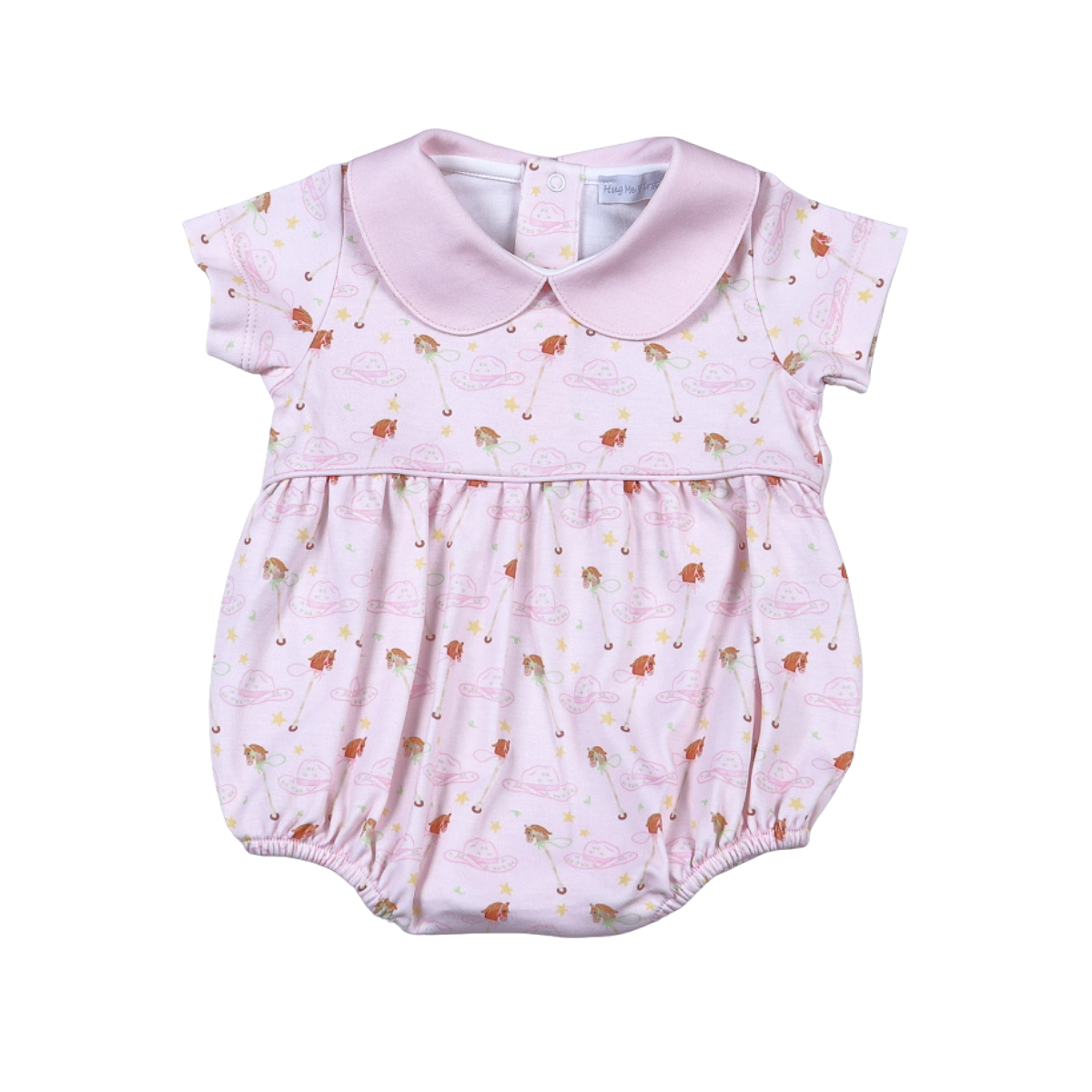 Pink Hobbie Horse Short Sleeves Bubble