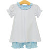 Harriet Bloomer Set - Light Blue Bitty Dot