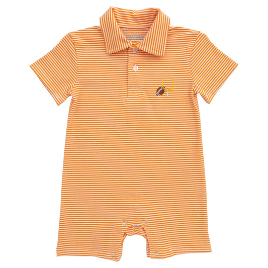 Game Day Polo Romper - Orange