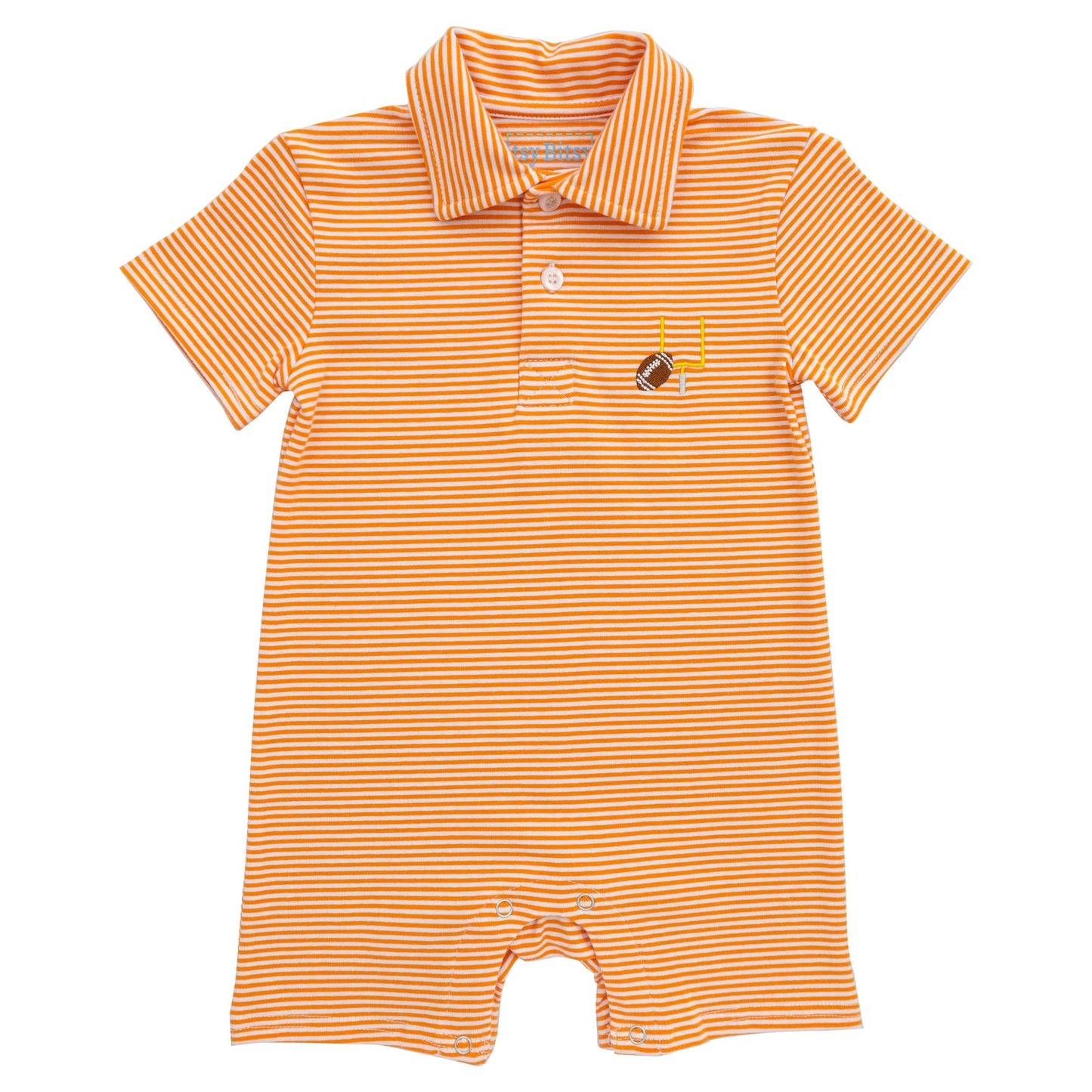 Game Day Polo Romper - Orange