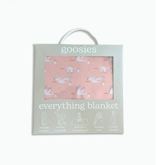 Pink Girl Stork Everything Blanket