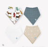 Cotton Muslin Bandana Bib 4-pack