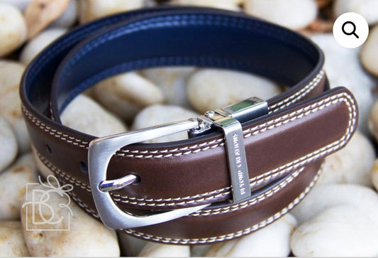 Belt:  Double Leather, Navy & Light Brown