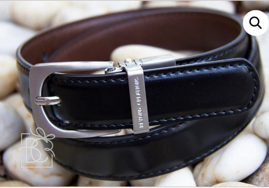 Belt:  Reversible Leather Belt, Black/Brown