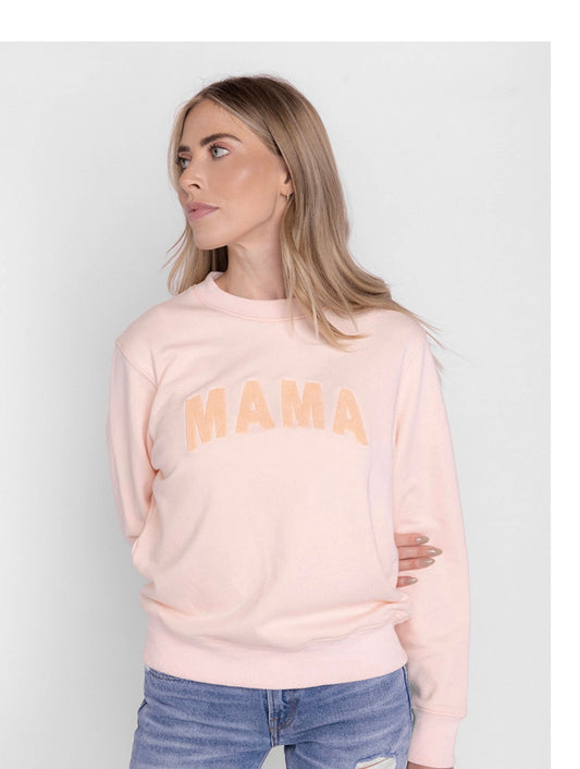 Mama Chenille Sweatshirt - Light Pink