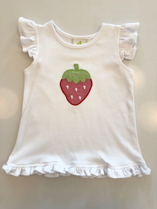Strawberry Angel Blouse, White Knit