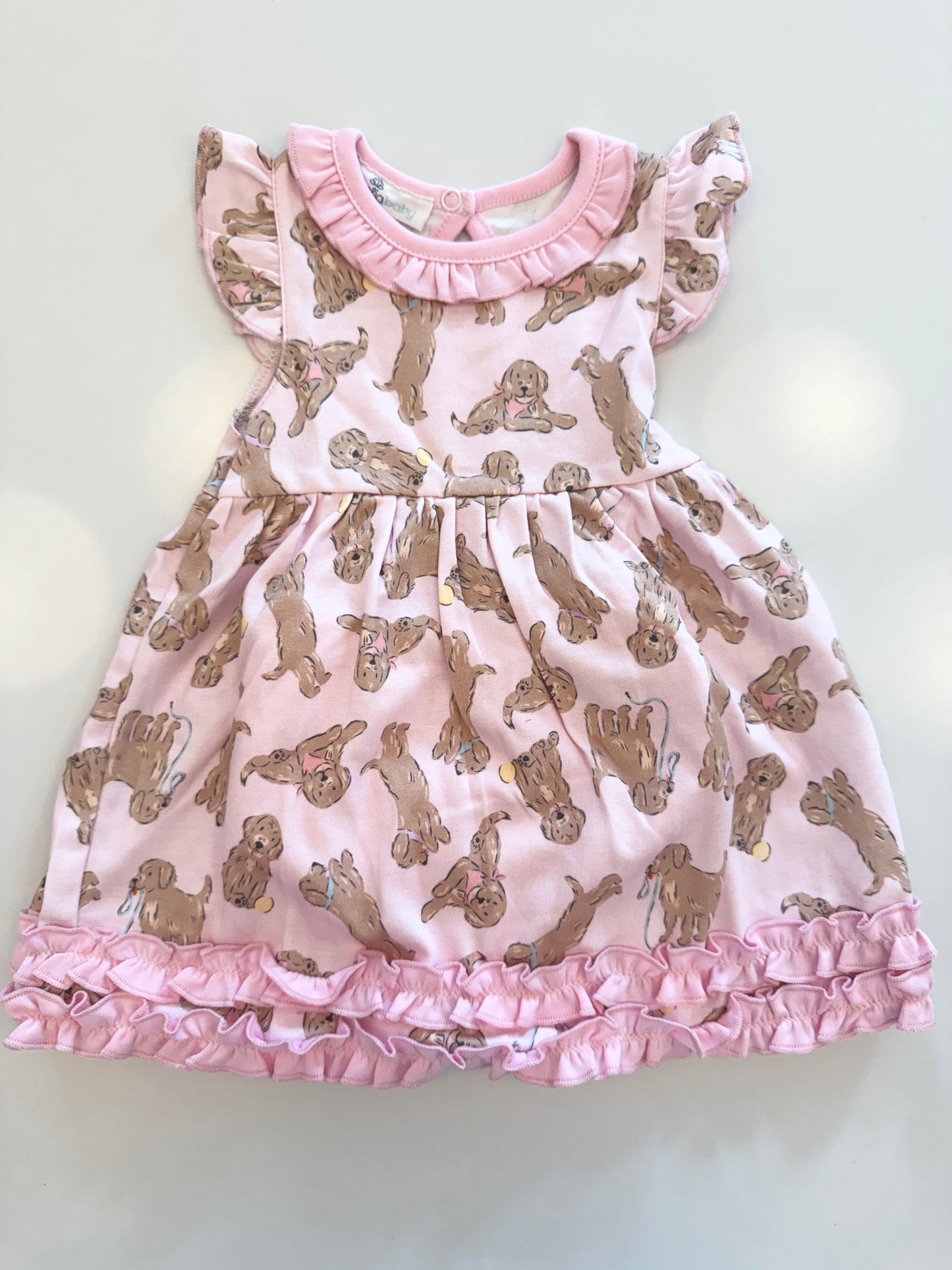 Golden Pup Flutters Dress Set