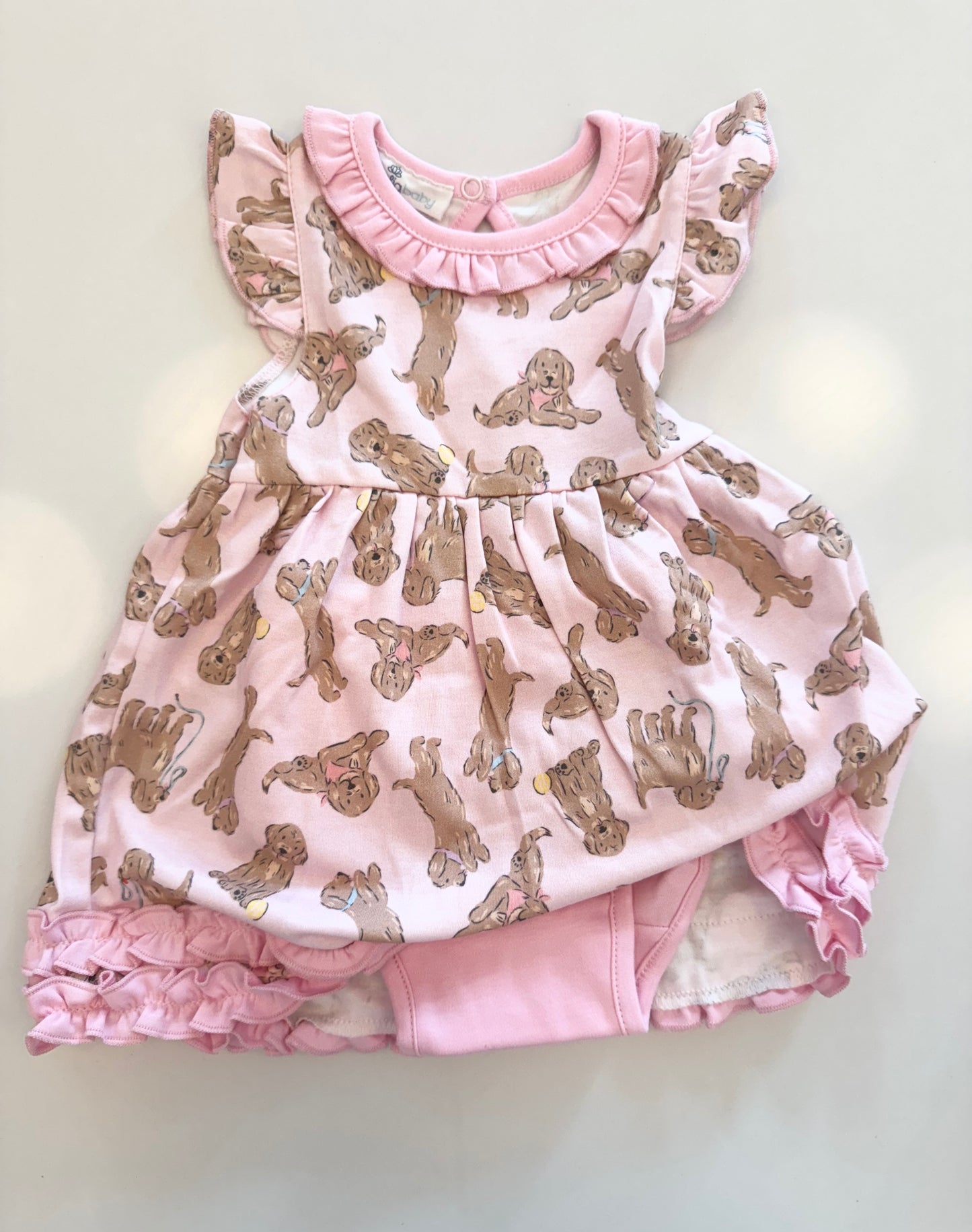 Golden Pup Flutters Dress Set