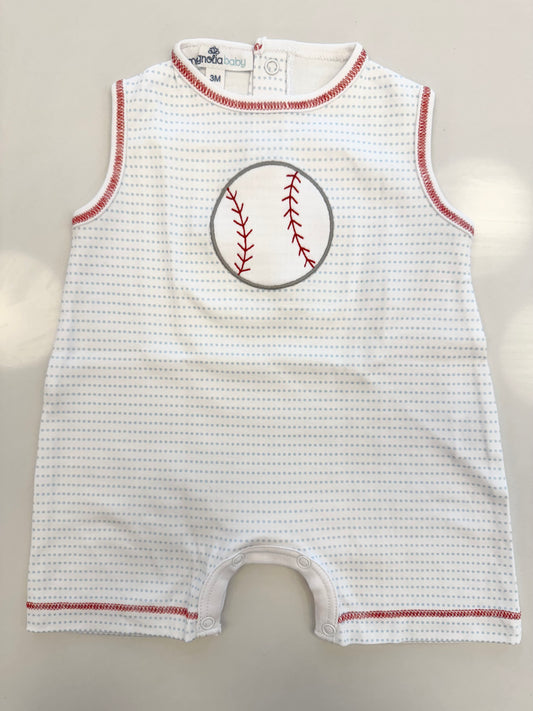 Tiny Slugger Applique Sleeveless Short Playsuit