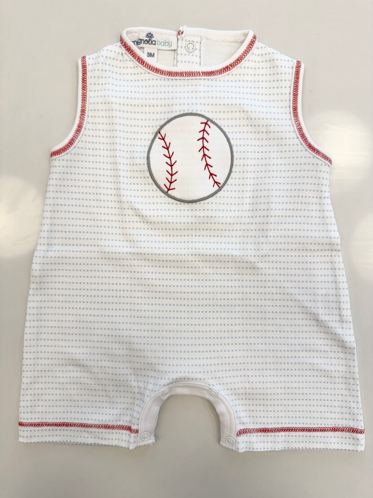 Tiny Slugger Applique Sleeveless Short Playsuit