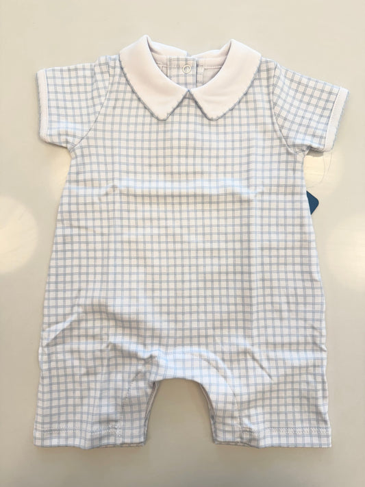 Peek-A-Boo Wishes Collared Short Playsuit - Light Blue