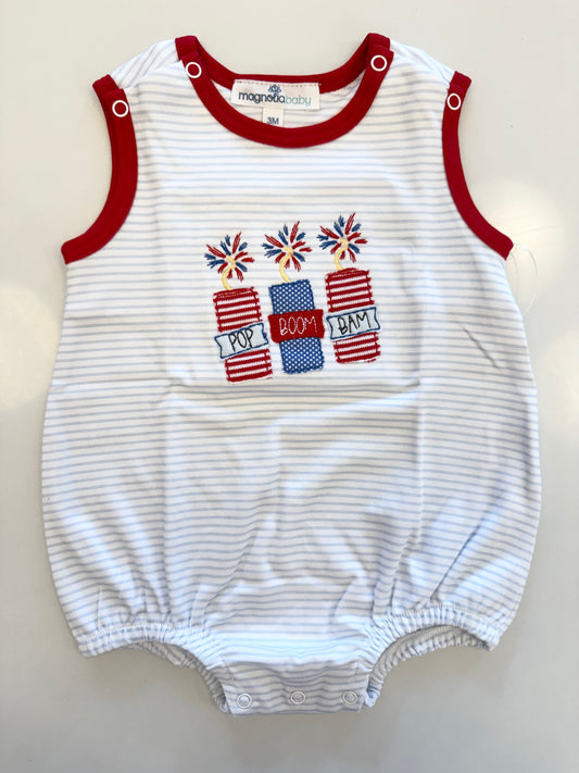 Pop!Boom!Bam! Applique Sleeveless Boy Bubble