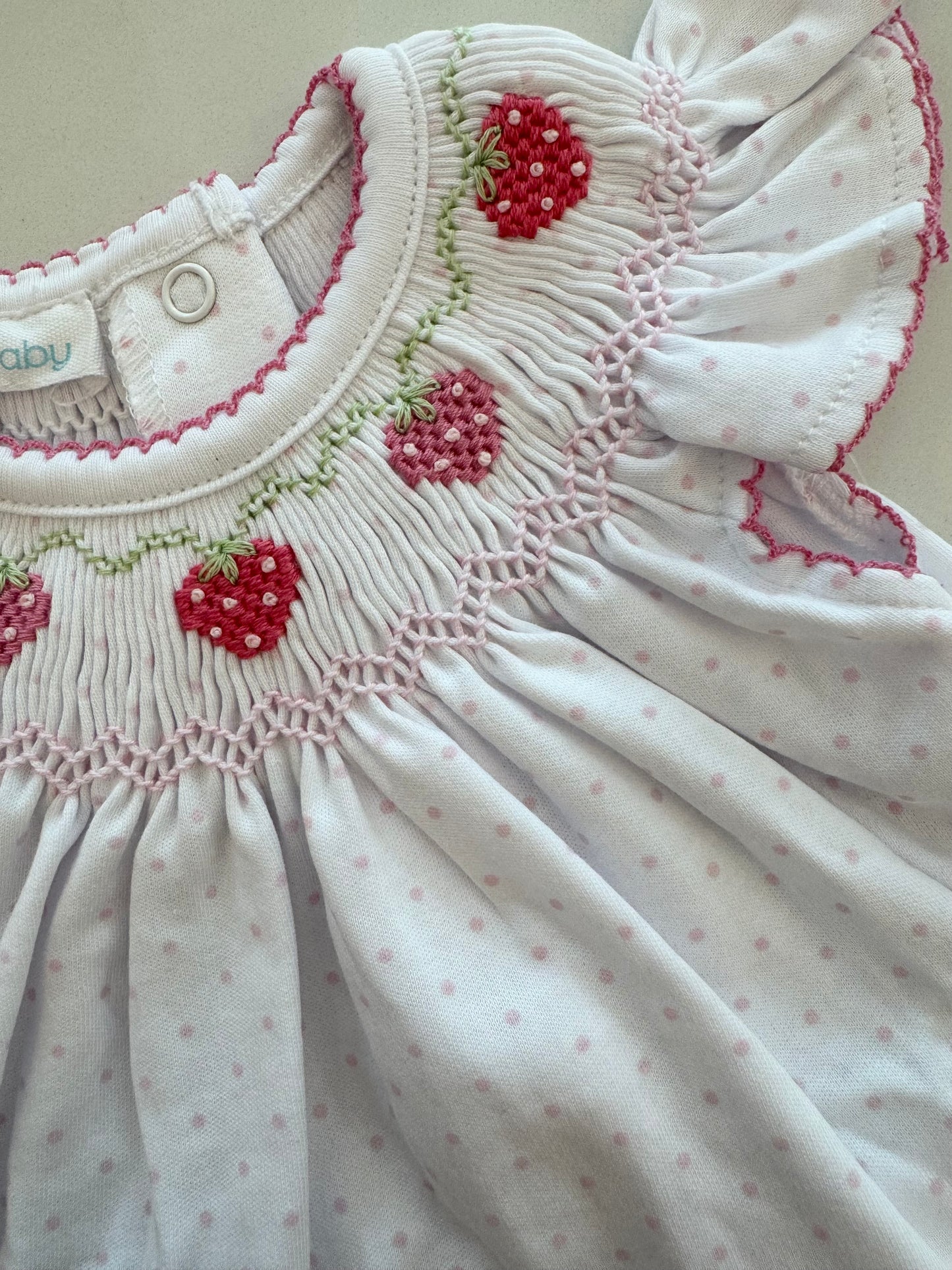 Strawberry Patch Bishop Flutters Toddler Dress