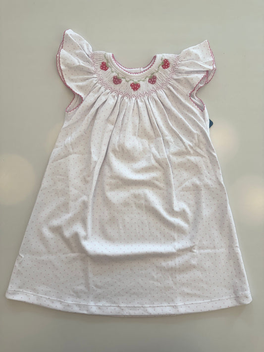 Strawberry Patch Bishop Flutters Toddler Dress