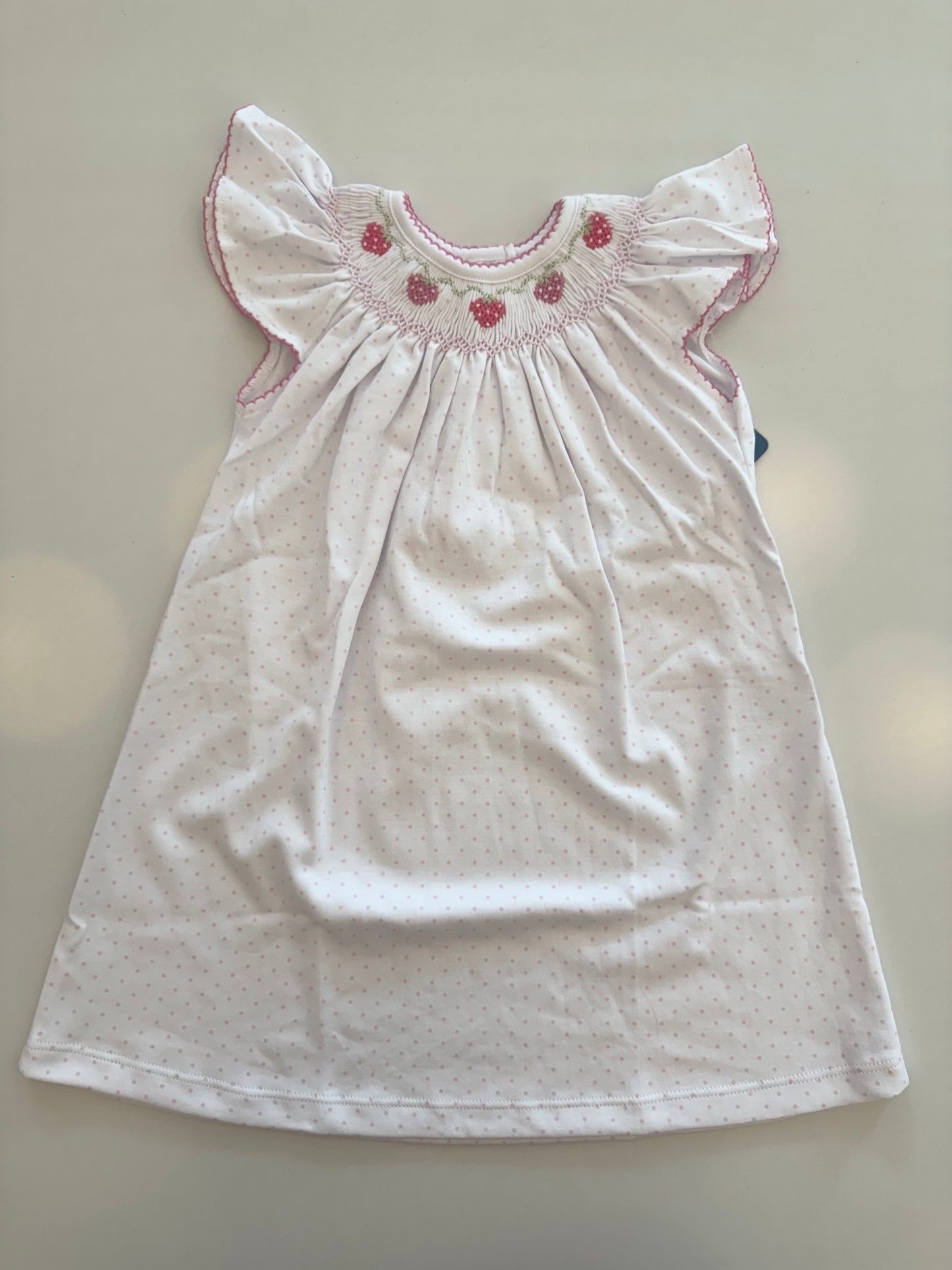 Strawberry Patch Bishop Flutters Toddler Dress