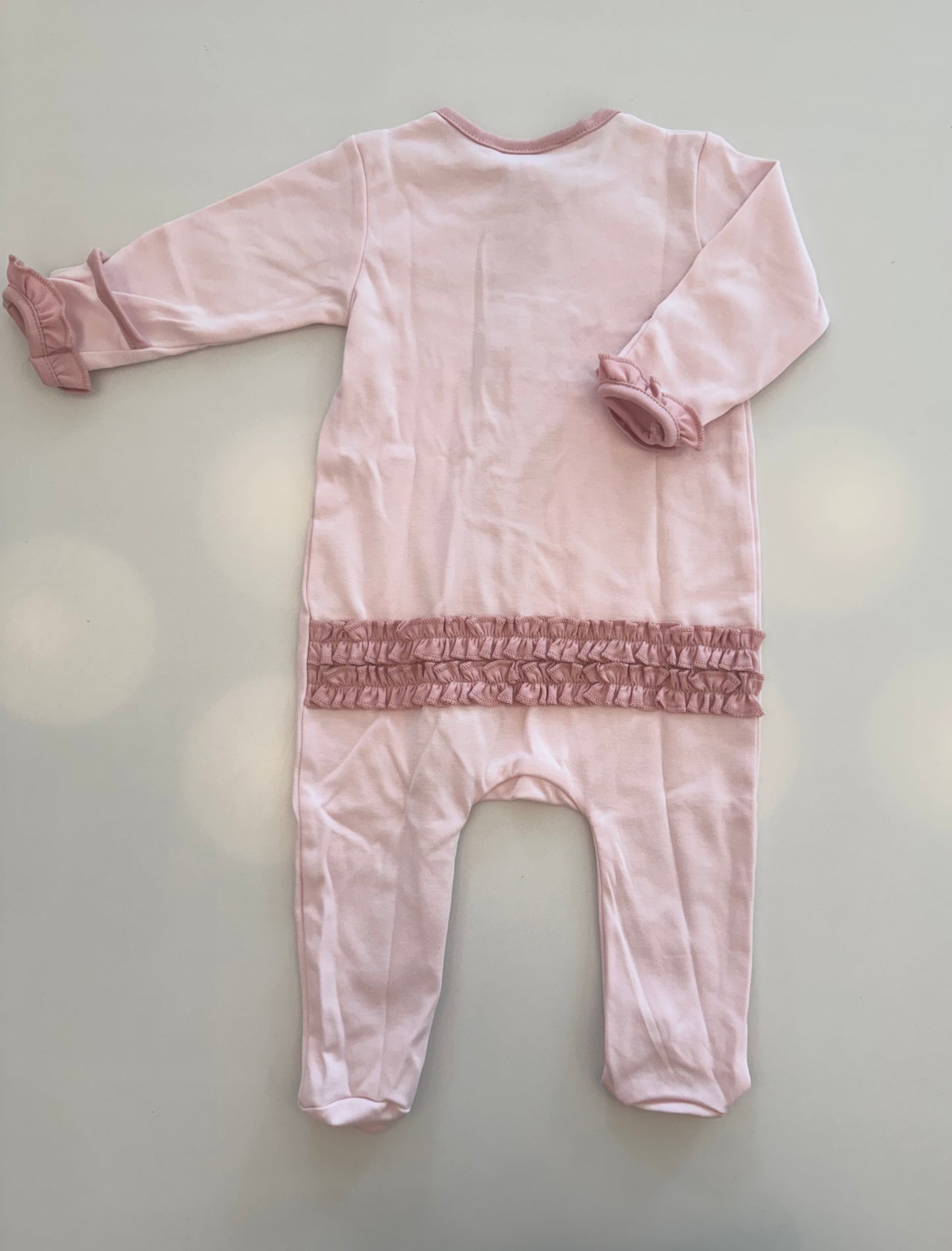 Boots and Blooms Ruffle Zipper Footie - Pink