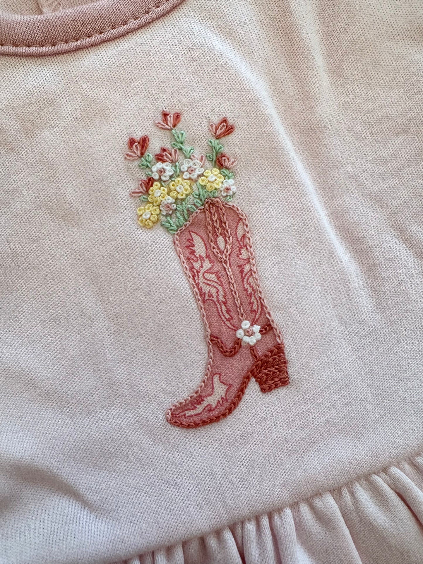 Boots and Blooms Flutters Toddler Dress - Pink