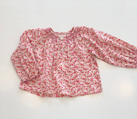 Girls Ava Top - Pink Mini Ditsy