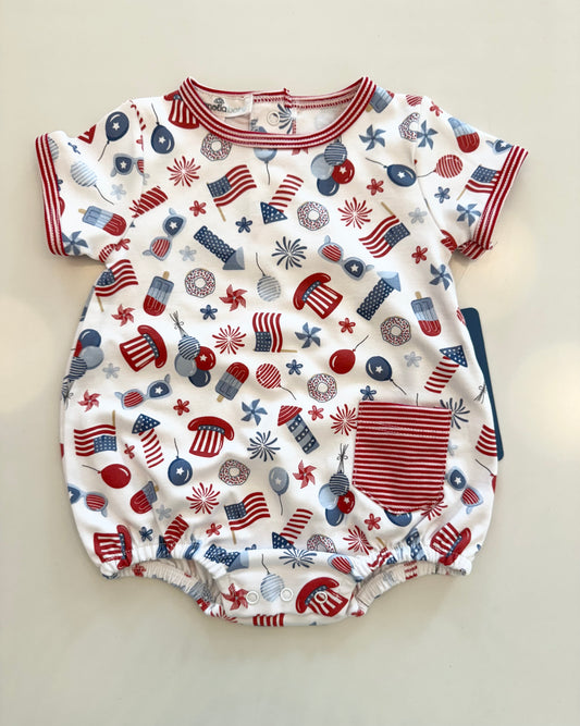 Fireworks and Fun Short Sleeve Boy Bubble