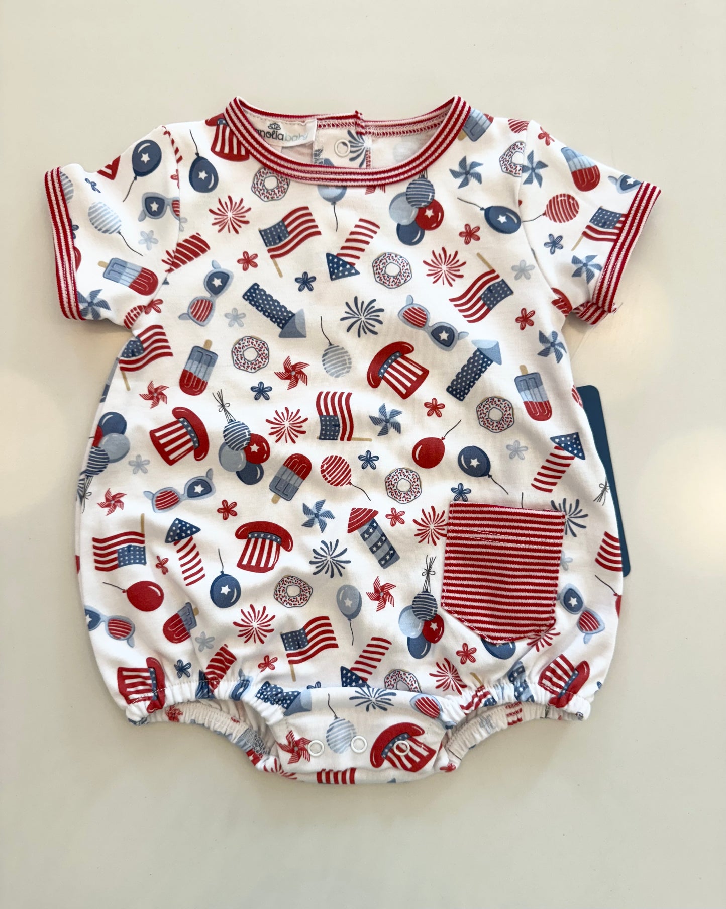 Fireworks and Fun Short Sleeve Boy Bubble