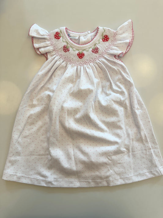 Strawberry Patch Bishop Flutters Dress Set - Pink