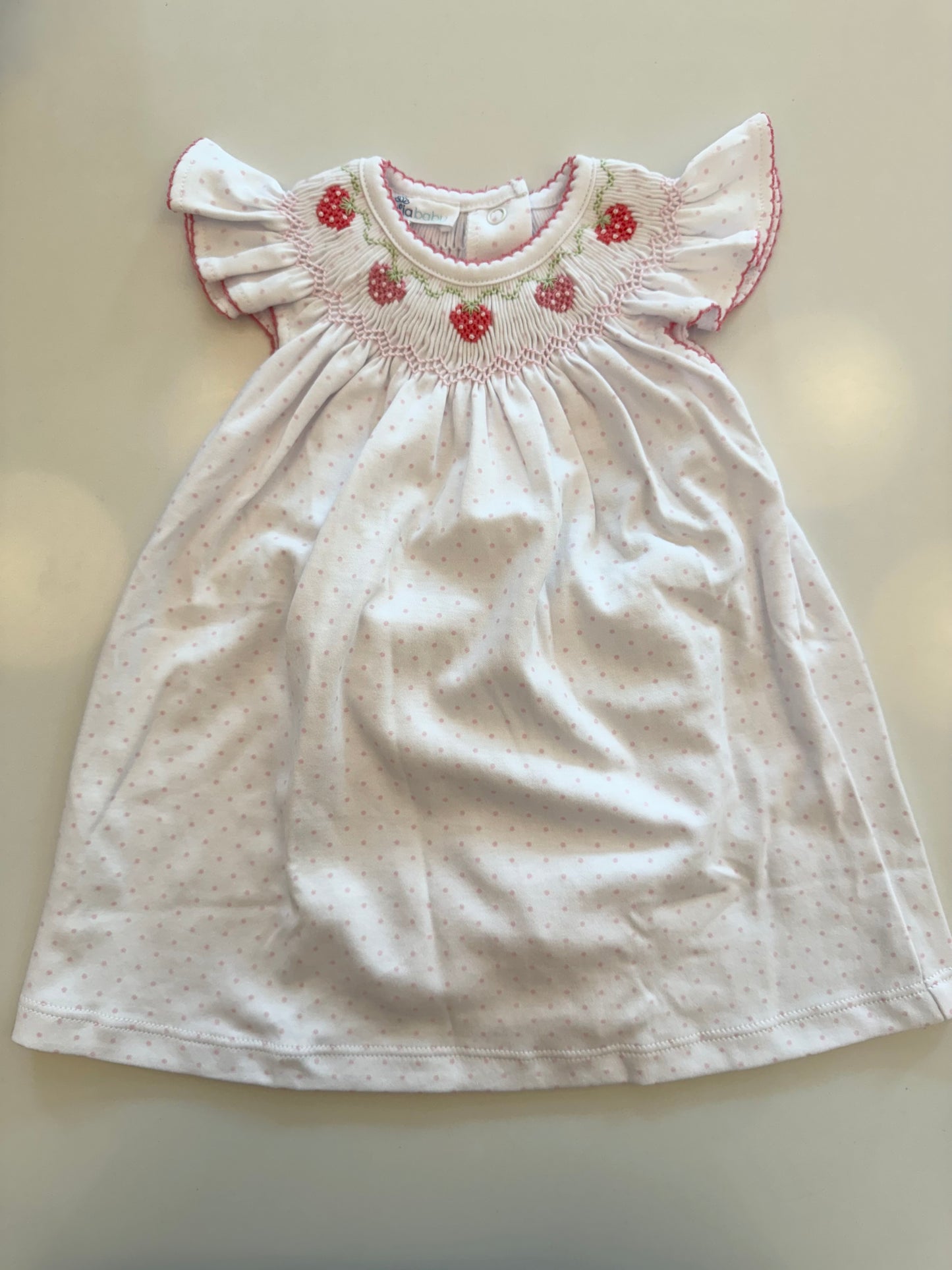 Strawberry Patch Bishop Flutters Dress Set - Pink