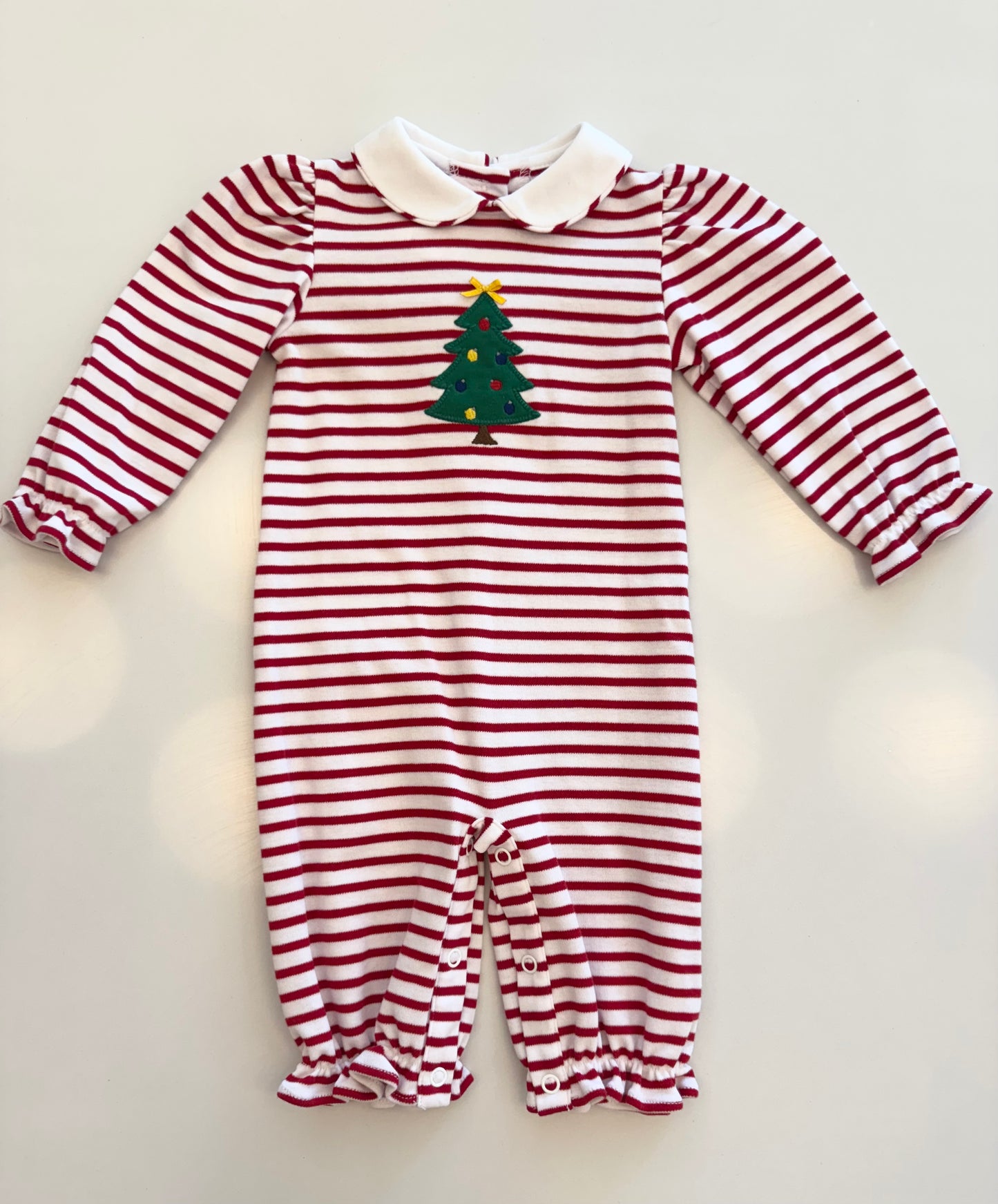 Little Christmas Tree Louisa Bubble - Red Tiny Stripe Knit