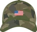 Kids American Flag On Camo Baseball Hat