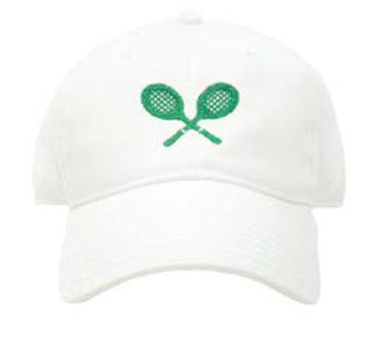Kids Tennis Racquets on White Baseball Hat